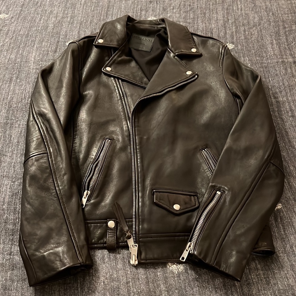 All Saints Brown Leather Jacket